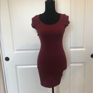 Burgundy fitted dress